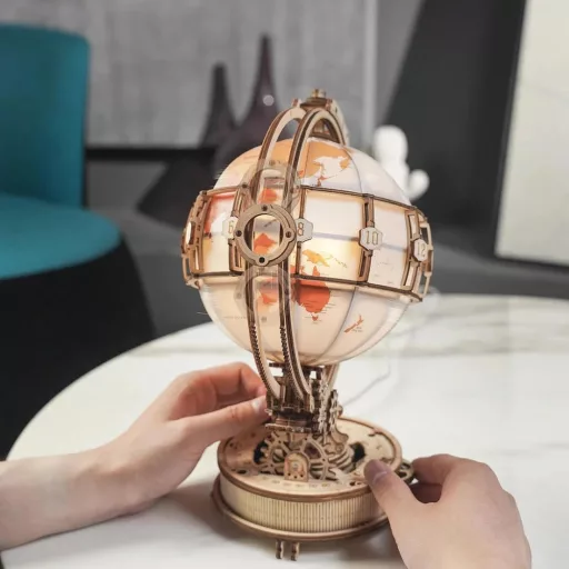 ROKR 3D fa puzzle – Világító földgömb