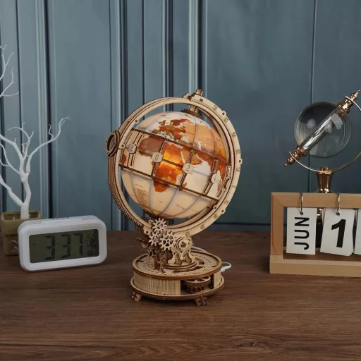 ROKR 3D fa puzzle – Világító földgömb