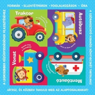   Puzzle-könyvek: Közlekedési eszközök - Formák, ellentétpárok, foglalkozások, óra