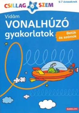 Vidám vonalhúzó gyakorlatok - Sötétkék - Betűk és számok