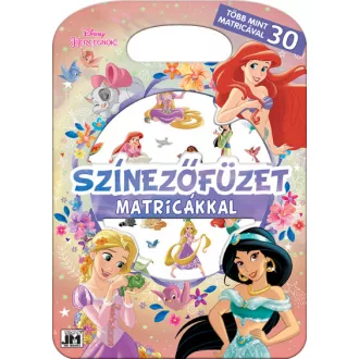   Színezőfüzet matricákkal - Disney Hercegnők - Több mint 30 matricával