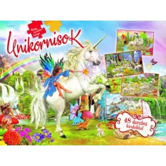 Kirakóskönyv - Unikornisok - 48 db-os kirakókkal