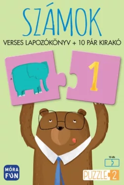 Számok - Verses lapozókönyv + 10 pár kirakó - Tanulj meg számolni 1-től 10-ig!