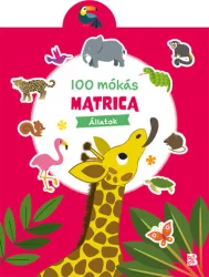 100 mókás matrica - Állatok (piros)