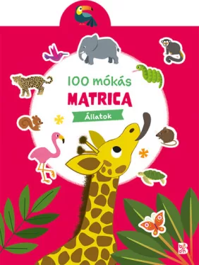 100 mókás matrica - Állatok (piros)