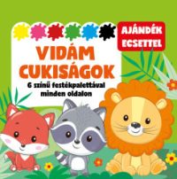   Vidám cukiságok - 6 színű festékpalettával minden oldalon - ajándék ecsettel