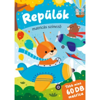 Repülők - matricás színező